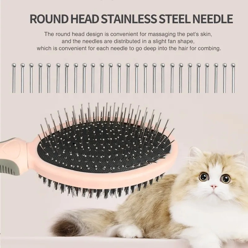 Double Sided Dog Massage Hair Brush Cat Pet Pin Grooming Brush