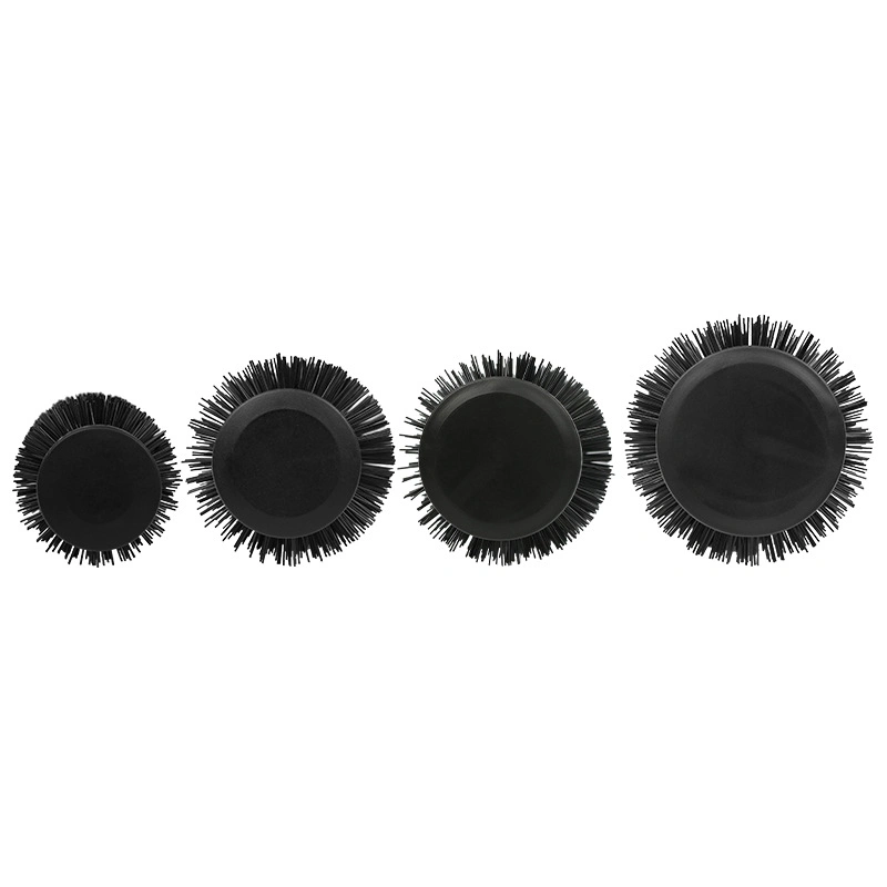 Plastic Professional Round Salon Hair Styling Tools Ceramic Barrel Boar Nylon Bristle Hair Brush